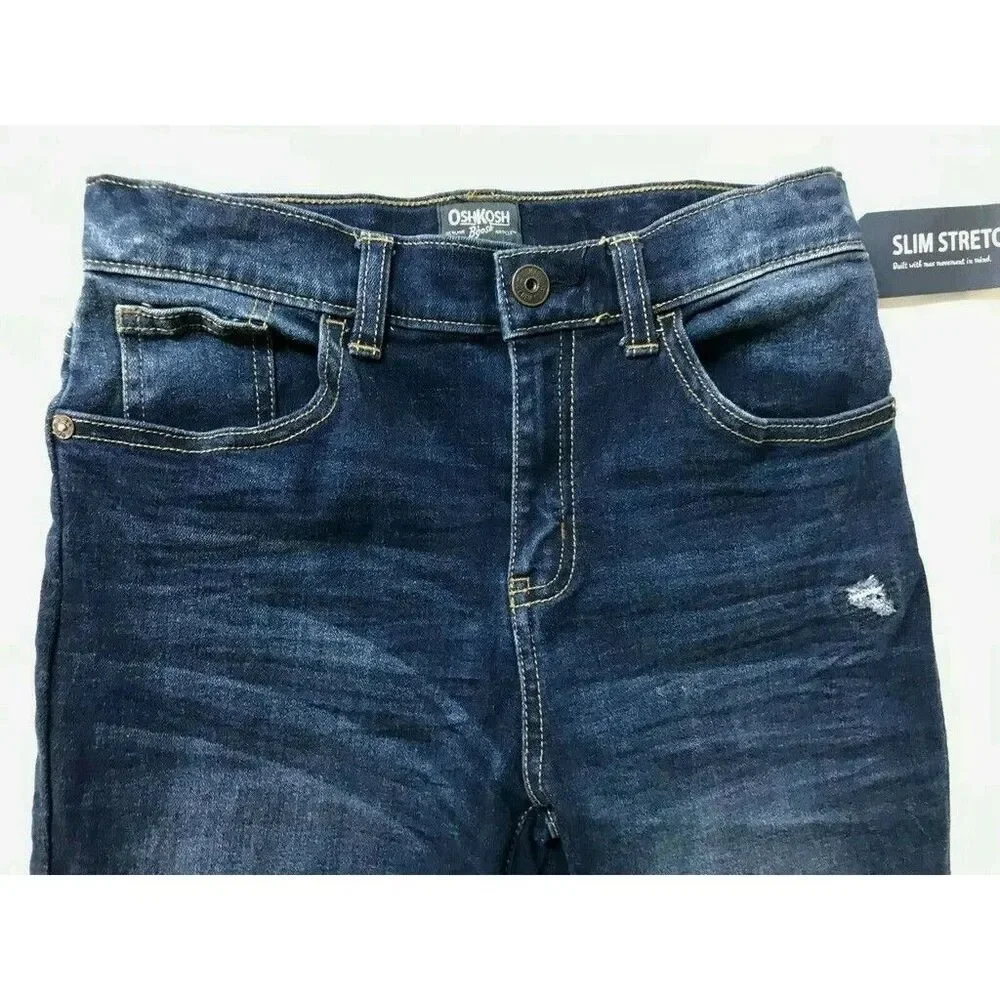 NWT OshKosh Stretch Blue Jeans Slim Leg Girls 10 MSRP $38
